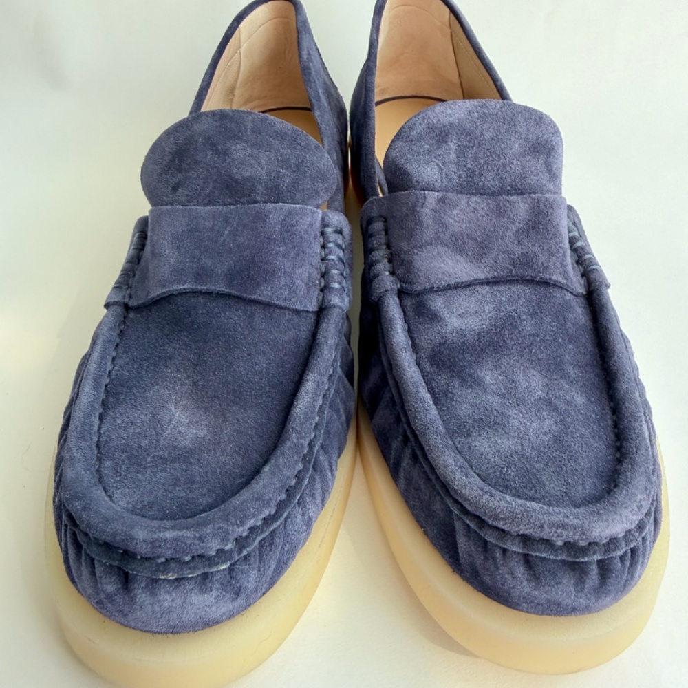 Stuart Weitzman Blake Suede Slip-On Loafers Dark Size 9 NWOT - Picture 16 of 16